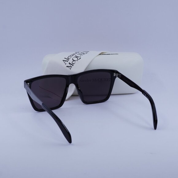 Alexander McQueen AM0352S 001 Square Sunglasses - Black/Grey - Picture 6 of 11
